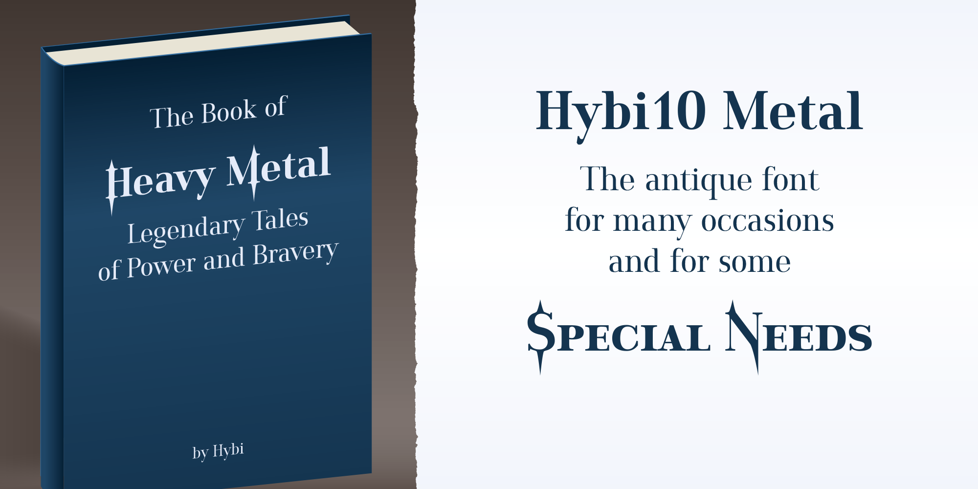 Hybi10-Metal – The antique font for many occasions and for some special needs